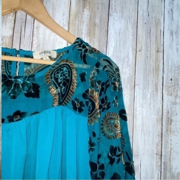 Umgee Green Velvet Top Dress - Picture 2 of 5